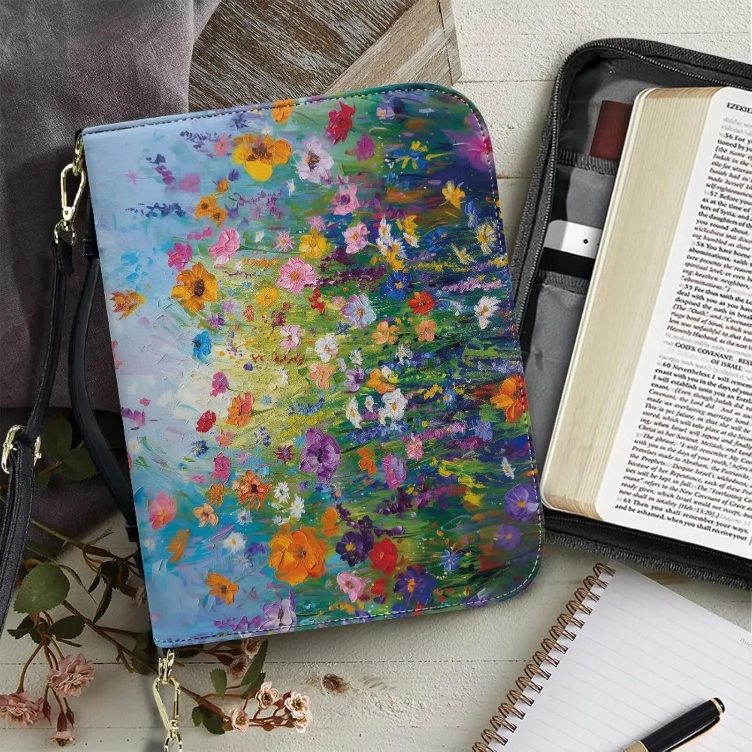 Bible Cover Case for Women Men Leather Bible Accessories Women Men Bible Bags for Women Men Tote
