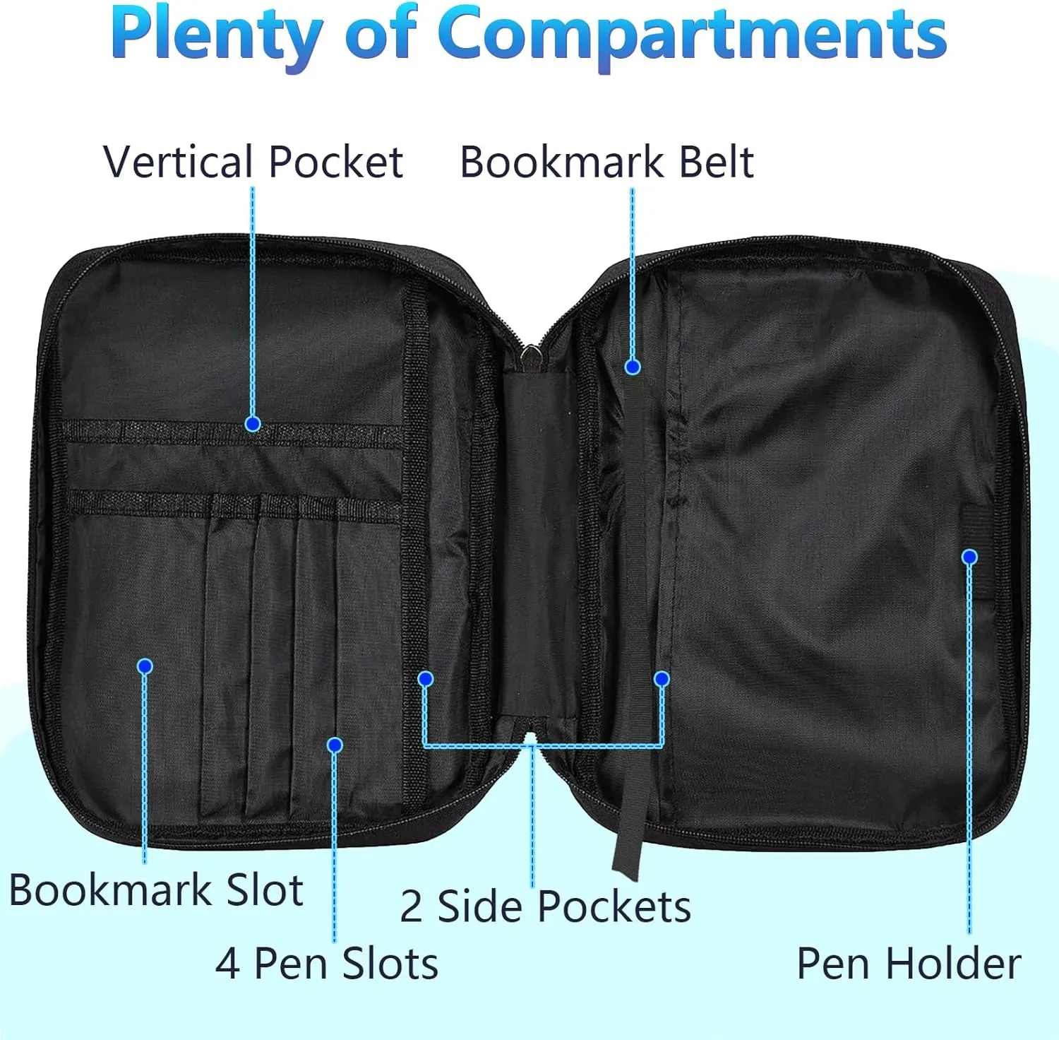 Bible Cover Case for Women, Mountain Wolf Bible Church Bag with Handle and Zippered Pocket - Fits Standard & Large Size Study Bible Protector