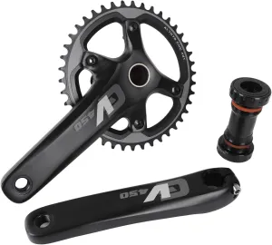 Bicycle Crankset 172.5mm Integrated Hollow Black Bicycle Crankset for Pedaling