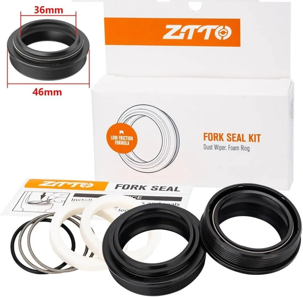 Bicycle Fork Dust Seal, 30-40mm, Fit For For FOX/For Rockshox/For MANITOU/SR For SUNTOUR Bike Parts, Replacement Suspension Fork Wiper Kit, Suspension Fork Oil Seal Set/Cycling Parts(36x46mm)