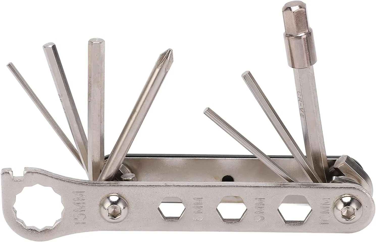 Bicycle Multi Tools Bike Repair Tool Kit 12 in 1 Multifunctional Stainless Steel Foldable Portable for Outdoor Travel and Home Use