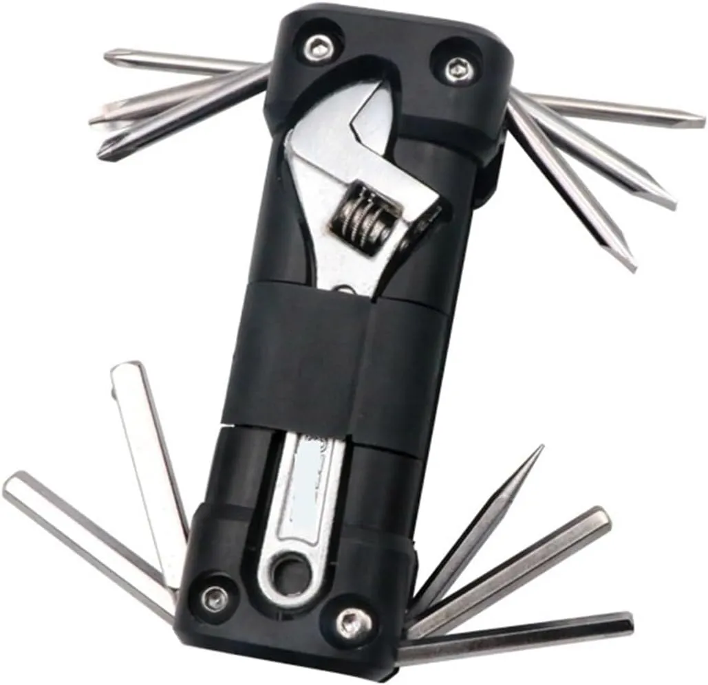 Bicycle Repair kit Bicycle Multifunction Tool Set Hex Screwdriver Chain Cutter Kit Folding Tire Repair Multitool Road Bike Repair Accessories Repair Tool (Color : Black B, Size : 1)