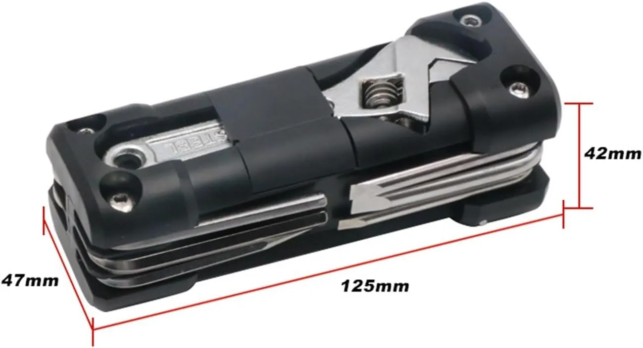 Bicycle Repair kit Bicycle Multifunction Tool Set Hex Screwdriver Chain Cutter Kit Folding Tire Repair Multitool Road Bike Repair Accessories Repair Tool (Color : Black B, Size : 1)