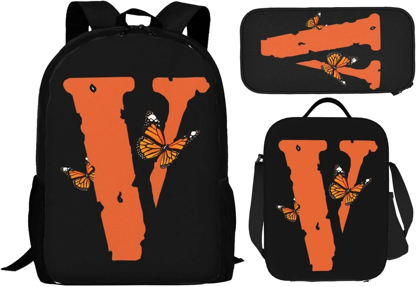 Big V Backpack Pencil Case Lunch Bag 3 Piece Set Vogue Backpack Laptop Bag Boys And Girls' Backpack