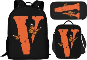 Big V Backpack Pencil Case Lunch Bag 3 Piece Set Vogue Backpack Laptop Bag Boys And Girls' Backpack