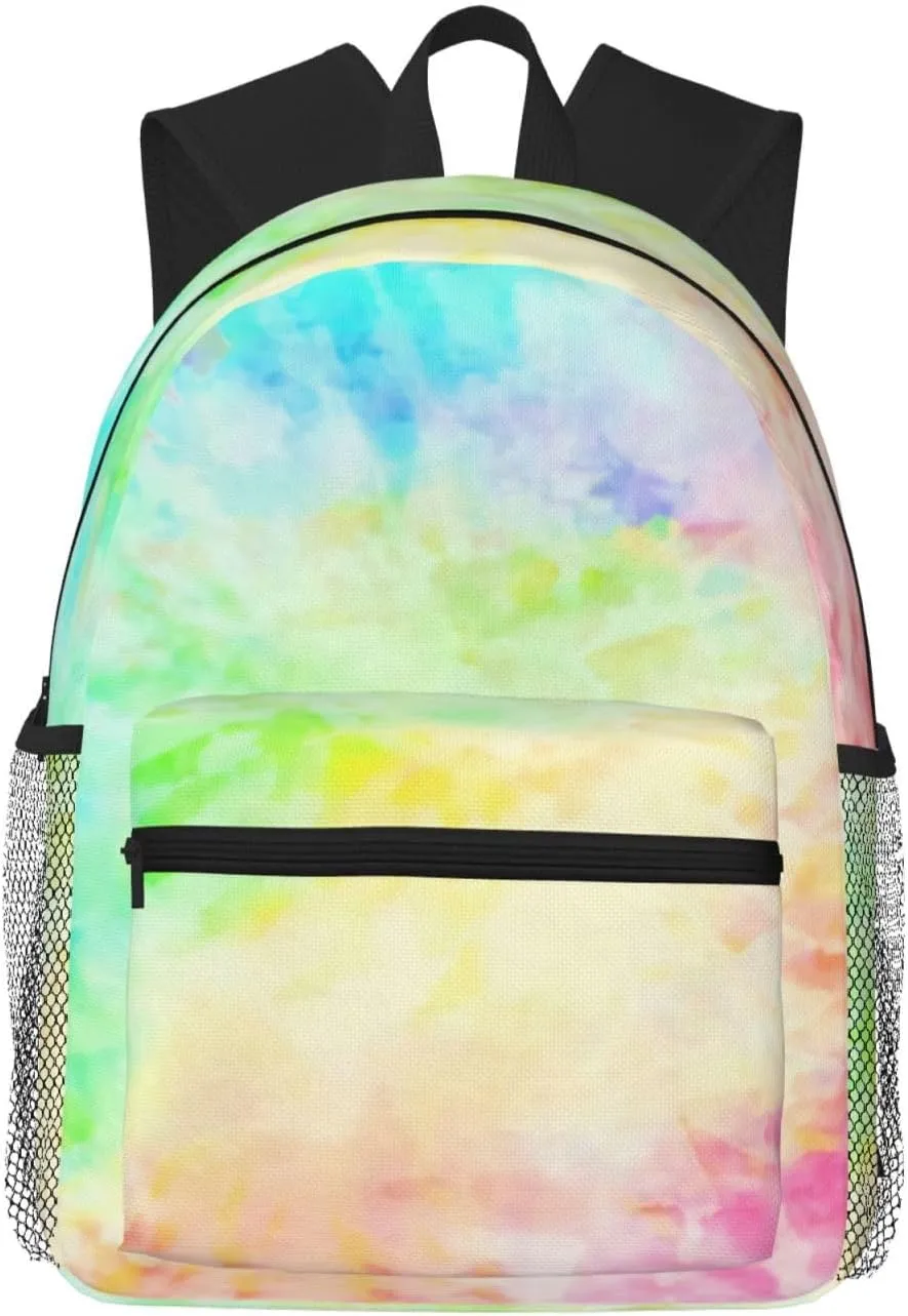 Bigjpg_8x_Art_High_Rainbow Tie Dye Lightweight Packable Backpack Travel Casual Hiking Daypack Foldable Backpack For Men Women