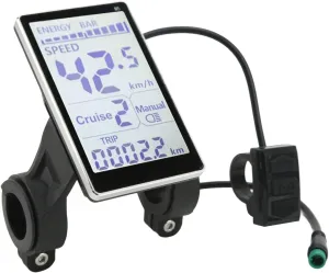 Bike Computer, Waterproof LCD Display Bicycle Speedometer and Odometer, 5 Pin 24V 36V 48V 60V Cycling Computer MTB Tracker, Bicycle Display Meter for 31.8, 22.2mm Electric Bikes