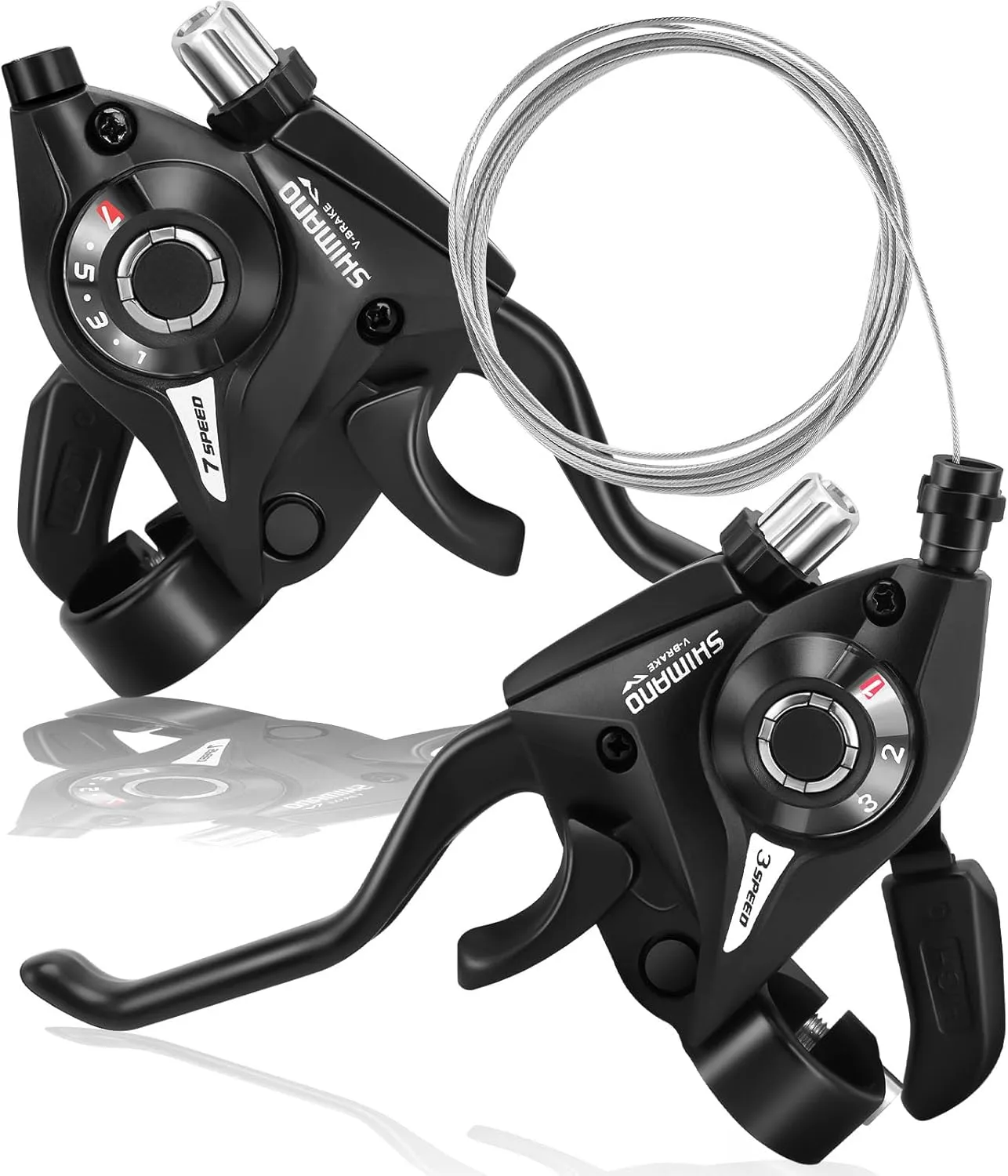 Bike Gear Shifter, 3x7 21 Speed Shifter Brake Lever Set for Mountain Bike, Road Bike, MTB,Bicycle