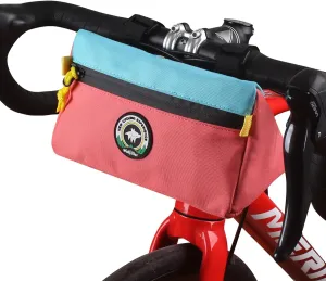 Bike Handlebar Bag, Bicycle Front Bag, Kids Handle Bar Bag, Storage Bag with Shoulder Strap for Men Women Kids Outdoor Road MTB Cycling(Pink Cyan)