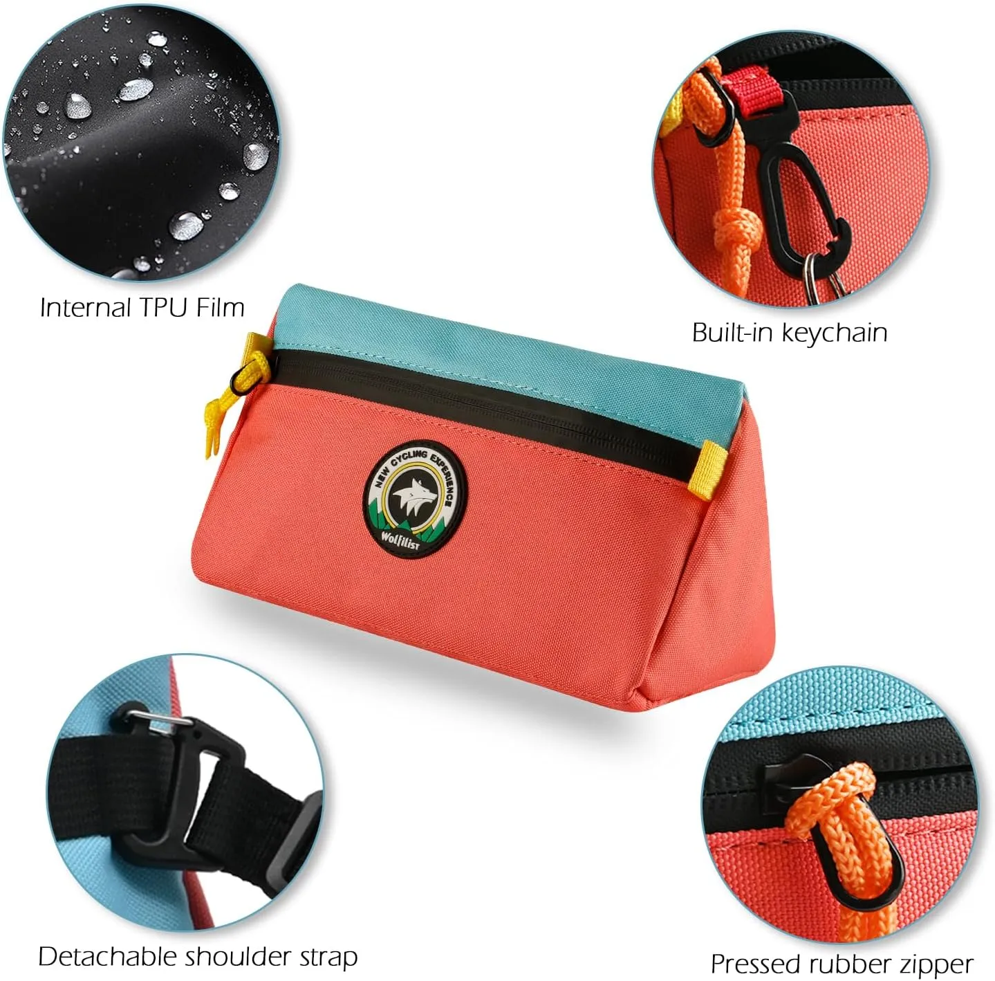 Bike Handlebar Bag, Bicycle Front Bag, Kids Handle Bar Bag, Storage Bag with Shoulder Strap for Men Women Kids Outdoor Road MTB Cycling(Pink Cyan)