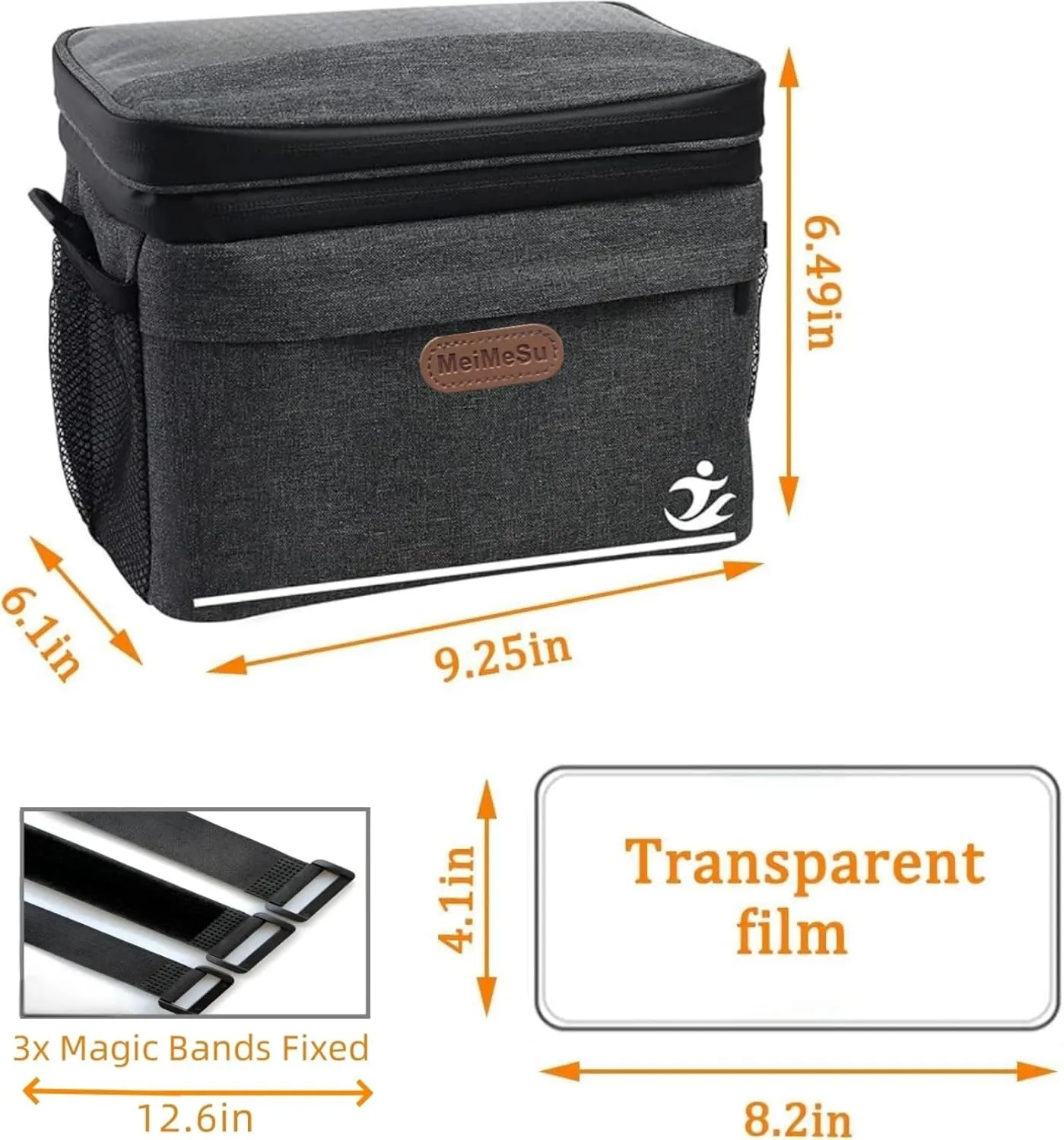 Bike Handlebar Bag with Touch Screen Phone Holder, Waterproof Front Basket, Insulated Cooler Lunch Bag