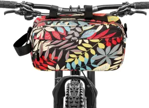 Bike Handlebar Bag,Multi-functional Waterproof Resistant Mountain Bike Crossbar Front Bag Road Bike Bag Waist Shoulder Bag Bicycle Bag with 2 Shoulder Straps (Black)