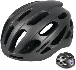 Bike Helmet Adult Men and Women, Road Cycling Helmet with Safe Tail Lights, Unisex Bicycle Helmet for Commuter Biking
