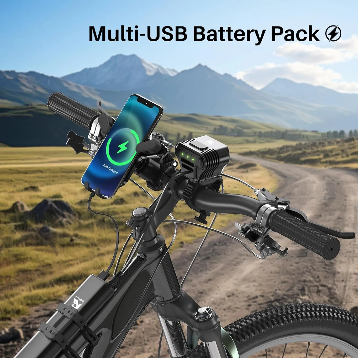 Bike Lights for Night Riding, Super Bright Road Mountain Bike Light, 360°Rotatable Bicycle Light w/Type C & USB Charge-Discharge Battery