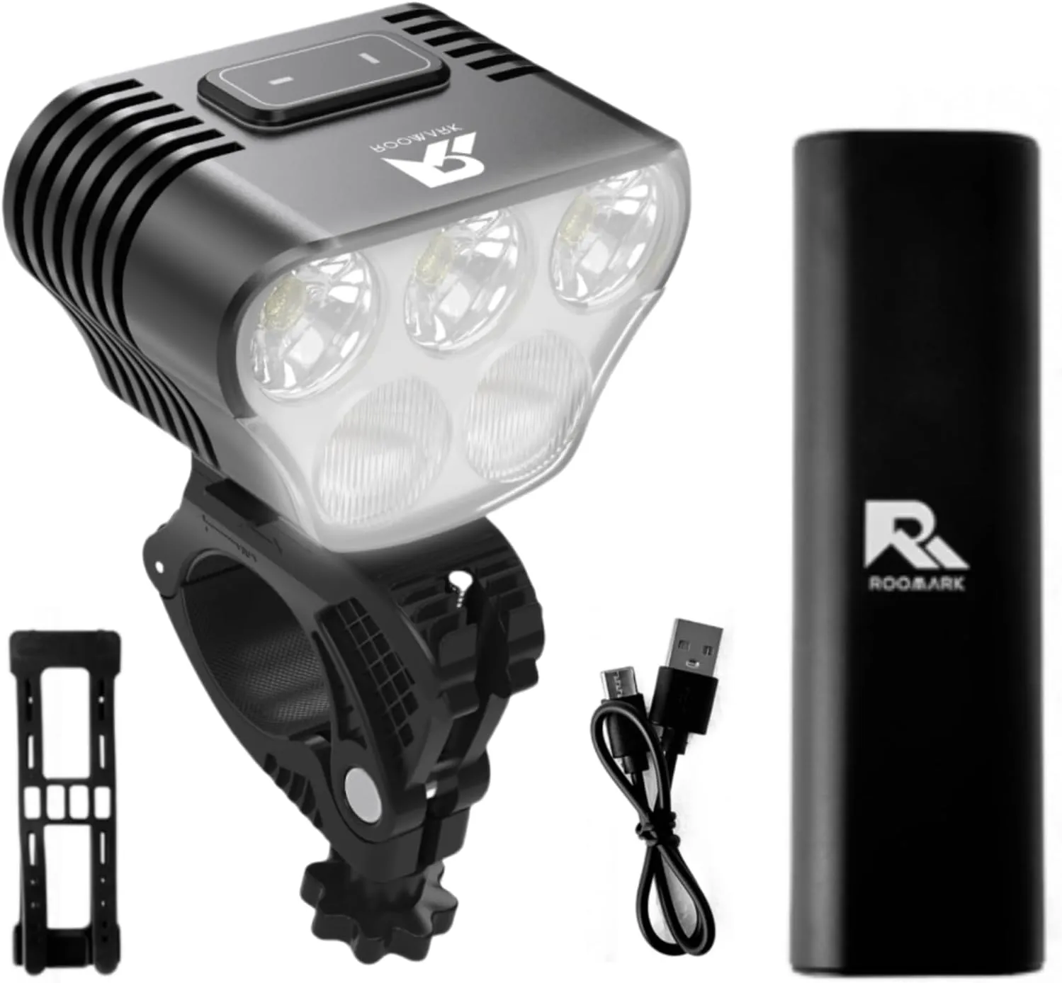 Bike Lights for Night Riding, Super Bright Road Mountain Bike Light, 360°Rotatable Bicycle Light w/Type C & USB Charge-Discharge Battery