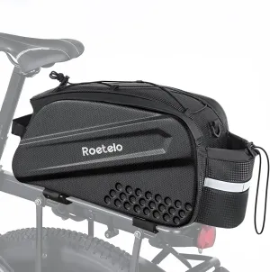 Bike Rack Bag, 9 L EVA Waterproof Hard Shell Bicycle Rear Rack Bag, Bicycle Trunk Pannier, Rear Bike Rack Bag with Shoulder, Bike Accessories for Commuter Travel Outdoor