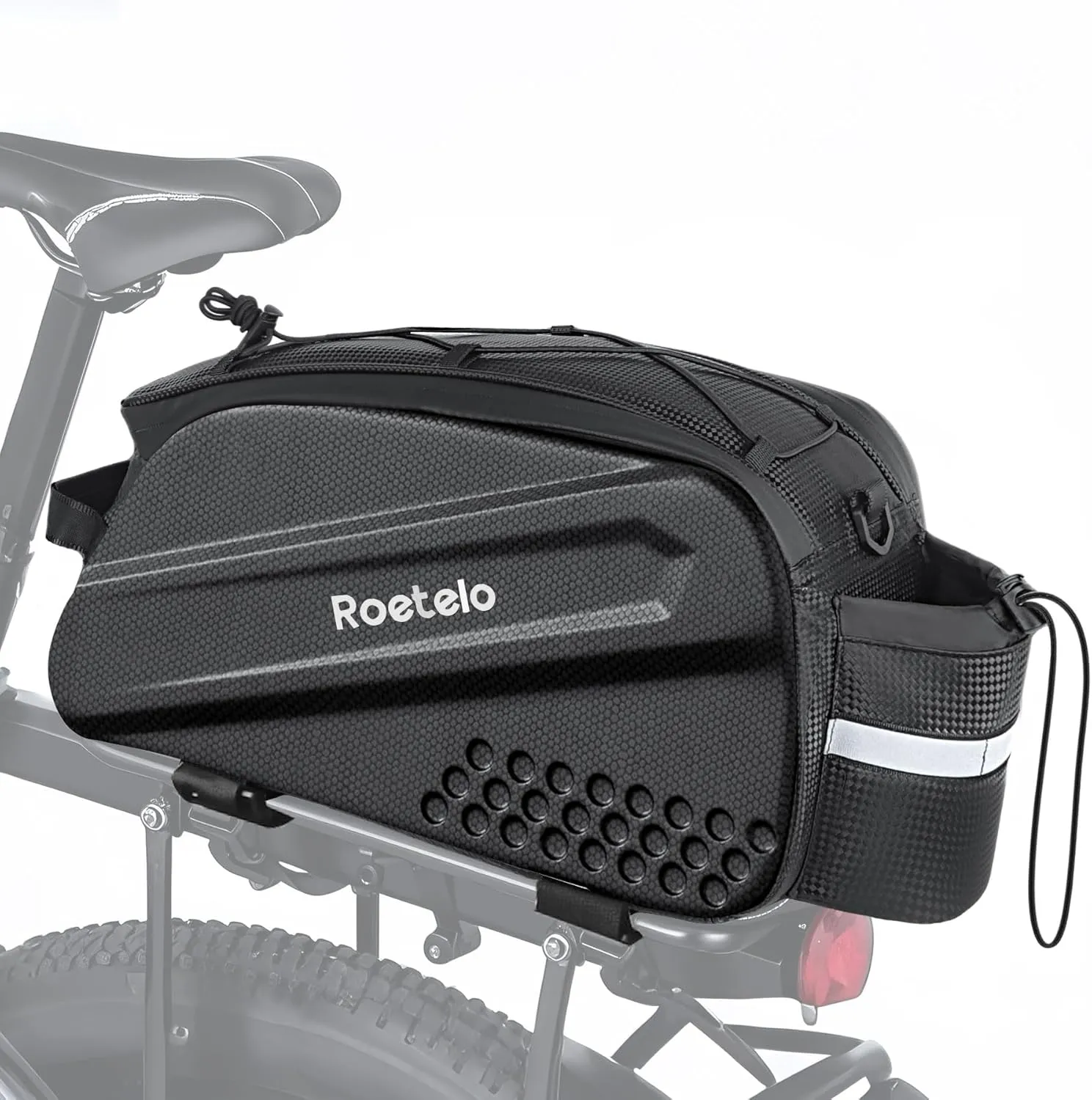 Bike Rack Bag, 9 L EVA Waterproof Hard Shell Bicycle Rear Rack Bag, Bicycle Trunk Pannier, Rear Bike Rack Bag with Shoulder, Bike Accessories for Commuter Travel Outdoor
