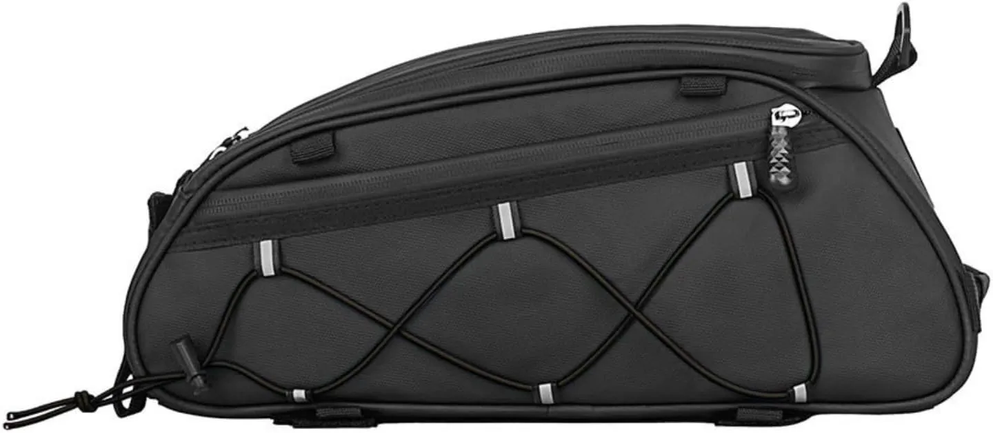 Bike Rack bag Bicycle Frame Bag Trunk Rear Rack Bag Bike Accessories shoulder bag large capacity Waterproof Reflective Bicycle Saddle Panniers for riding black
