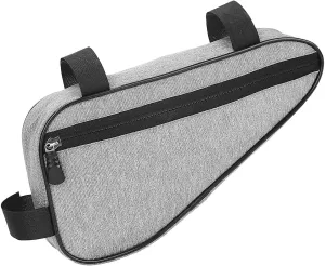 Bike Riding Triangle Bag Motorcycle Beam Bag Mountain Bike Tube Bag Saddle Riding Bag Most Bikes (Gray)
