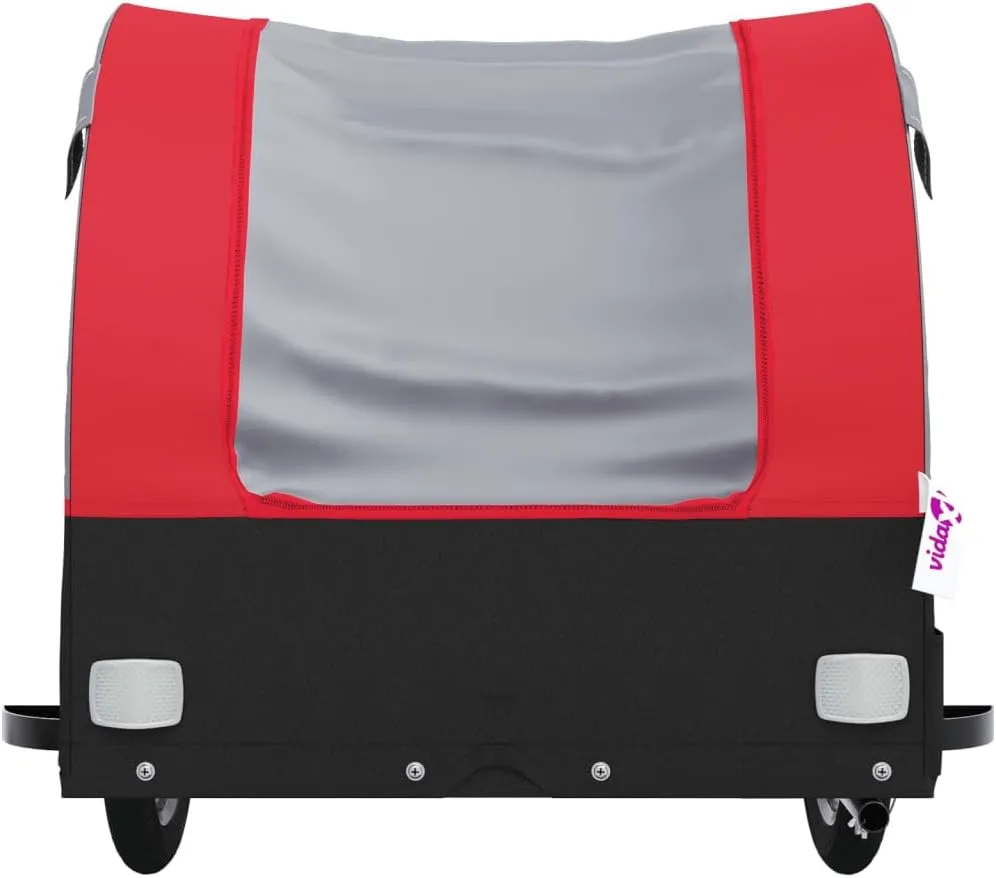 Bike Trailer Bicycle Trailer, Bicycle Cargo Trailer, Two-Wheel Bike Luggage Wagon Bicycle Trailer with Safety Flag, Black and Red 99.2 lb Iron 52.4"x26.8"x26.8", -177
