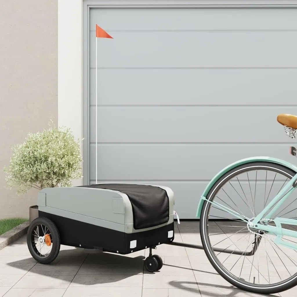 Bike Trailer Black and Gray 66.1 lb Iron,Sporting Goods,Outdoor Recreation,Cycling,Bicycle Accessories,Bicycle Trailers,94056