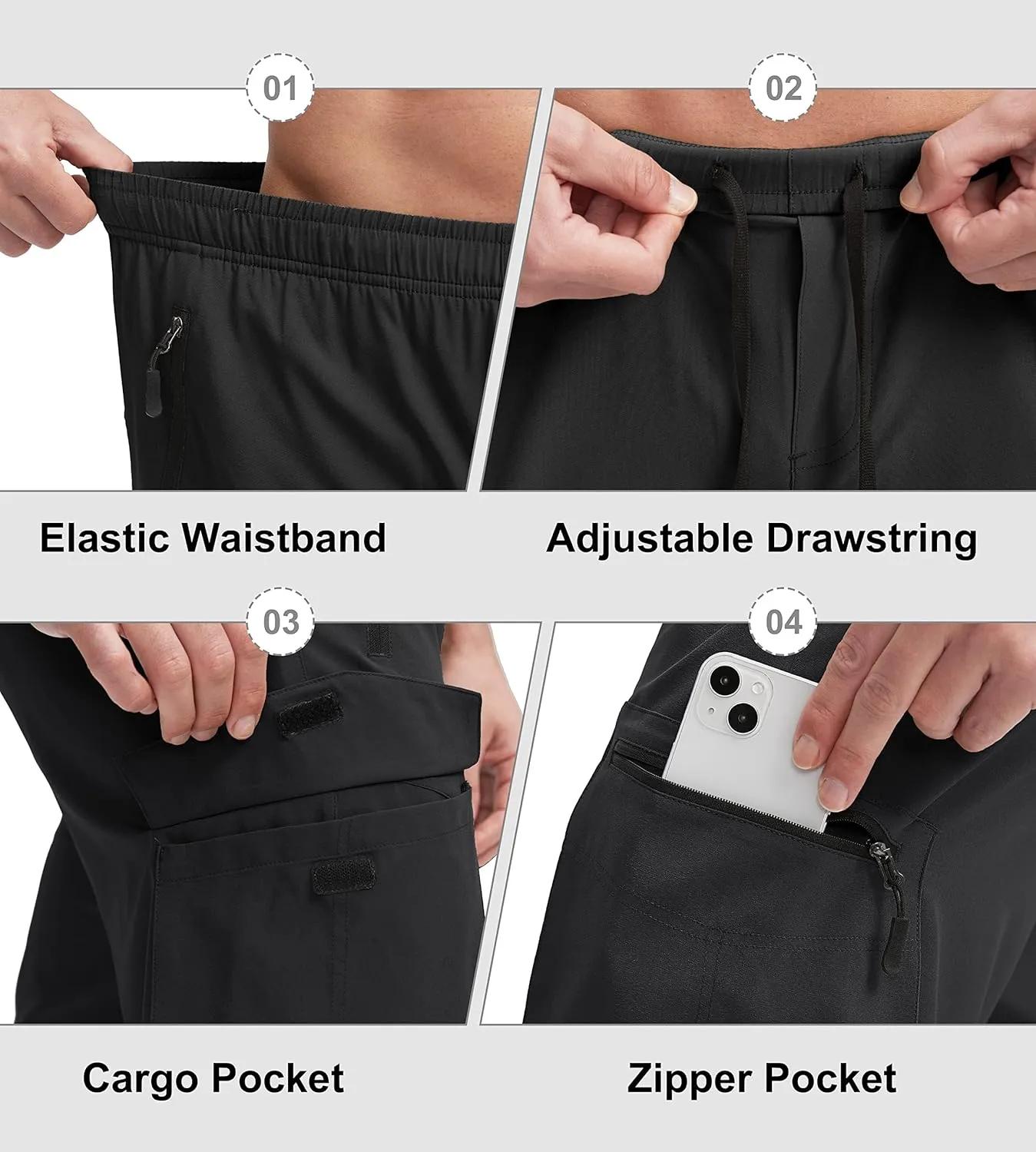 Bikewa Men's Mountain Bike Shorts 3D Padded Loose-fit Biking Riding Cycling Bicycle Biker Shorts Zipper Pockets