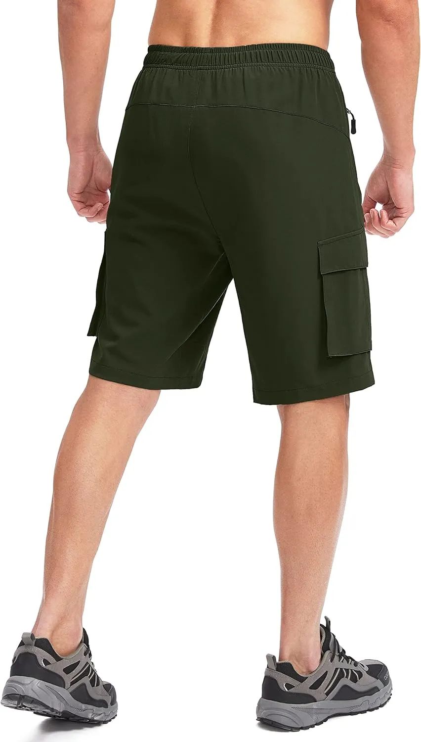 Bikewa Men's Mountain Bike Shorts 3D Padded Loose-fit Biking Riding Cycling Bicycle Biker Shorts Zipper Pockets