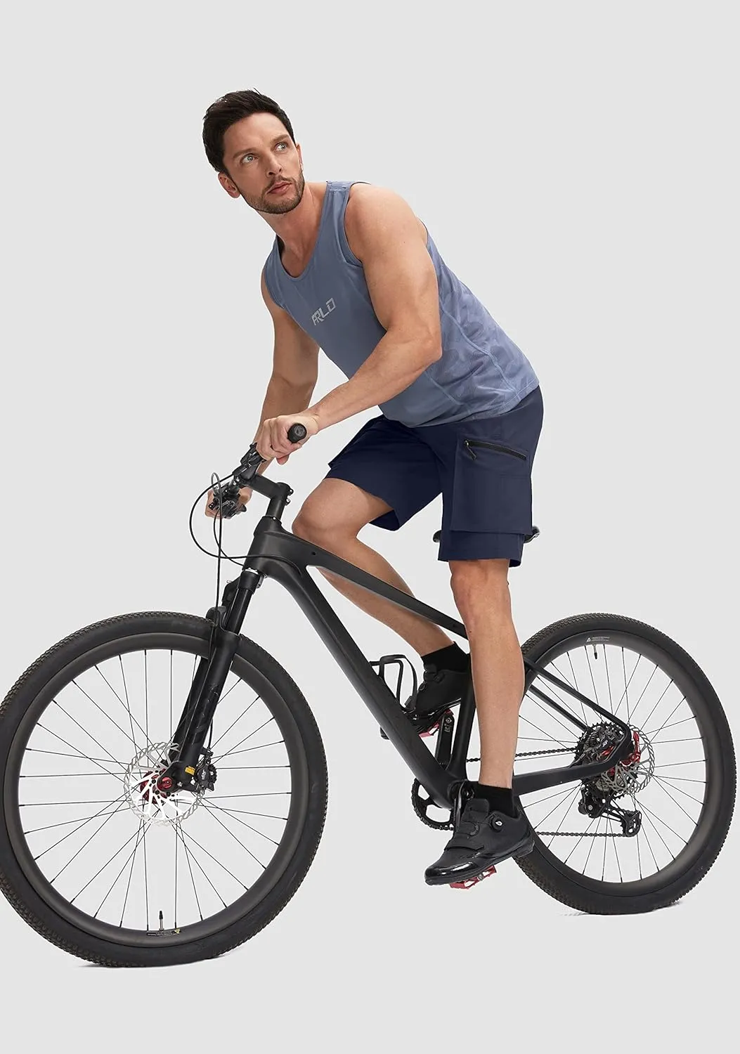 Bikewa Men's Mountain Bike Shorts 3D Padded Loose-fit Biking Riding Cycling Bicycle Biker Shorts Zipper Pockets