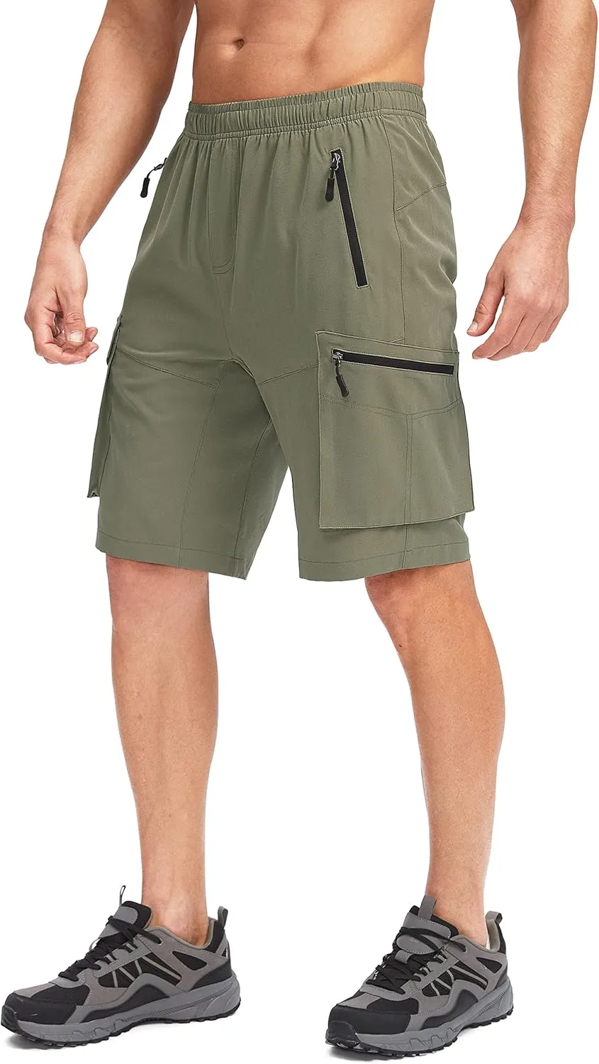 Bikewa Men's Mountain Bike Shorts 3D Padded Loose-fit Biking Riding Cycling Bicycle Biker Shorts Zipper Pockets