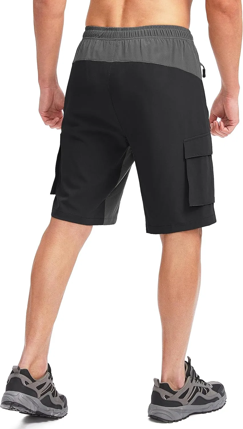 Bikewa Men's Mountain Bike Shorts 3D Padded Loose-fit Biking Riding Cycling Bicycle Biker Shorts Zipper Pockets