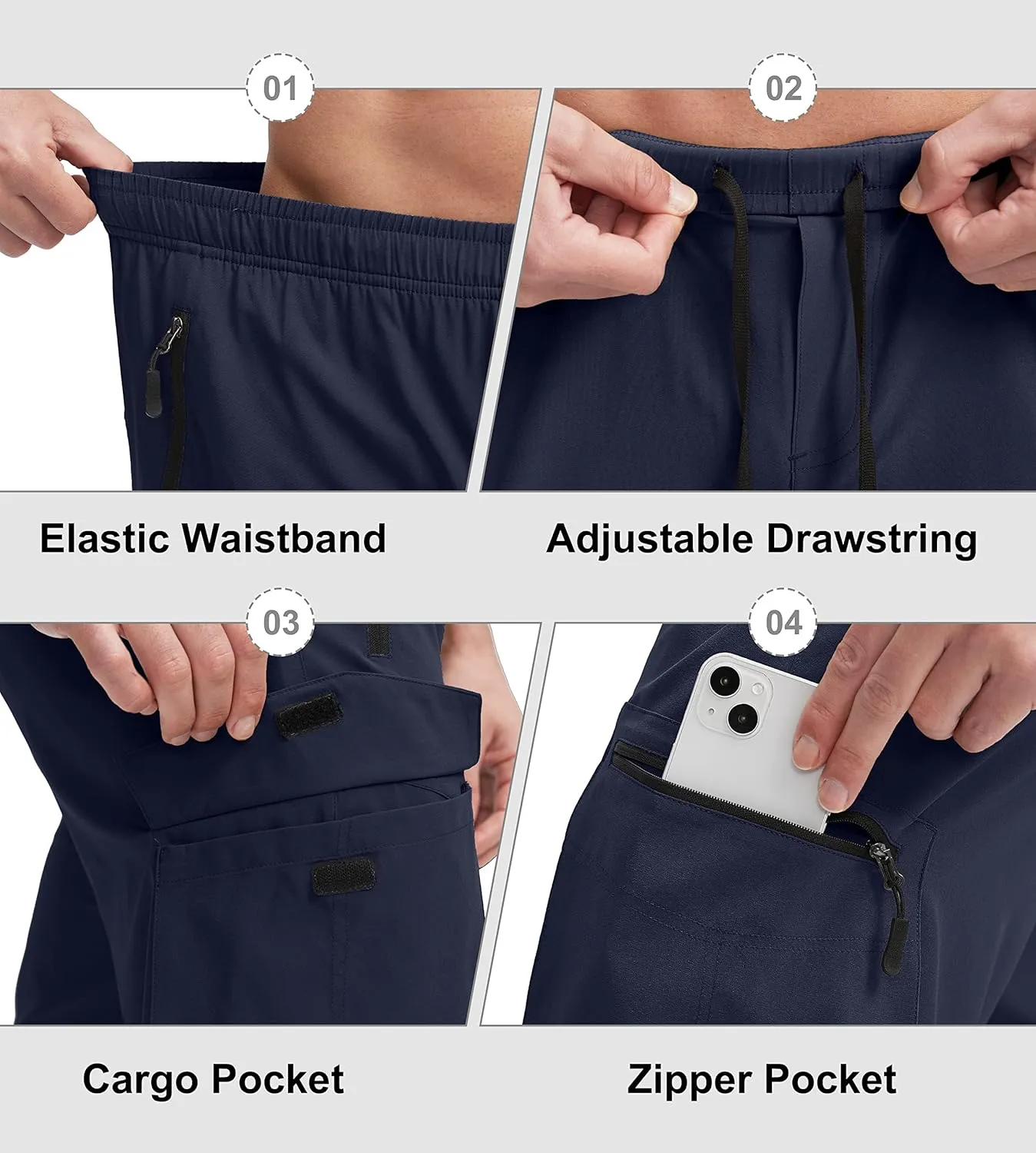 Bikewa Men's Mountain Bike Shorts 3D Padded Loose-fit Biking Riding Cycling Bicycle Biker Shorts Zipper Pockets