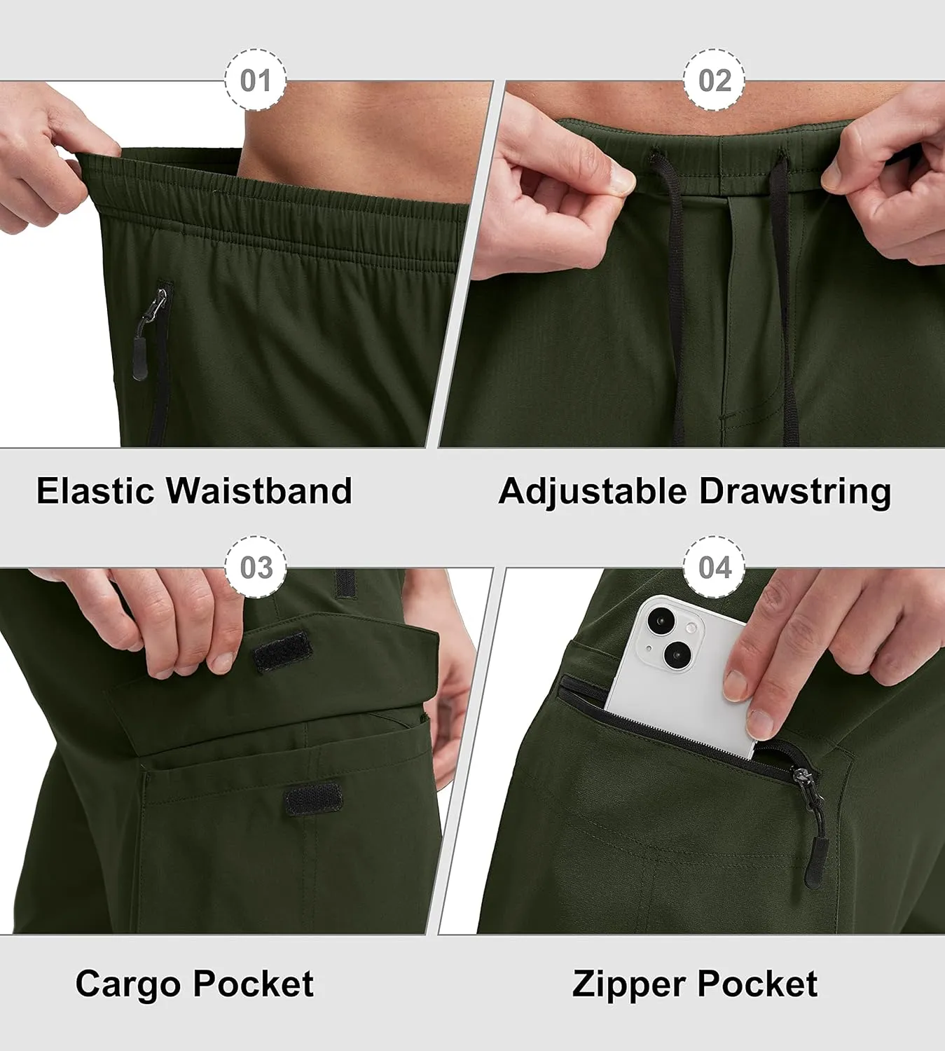 Bikewa Men's Mountain Bike Shorts 3D Padded Loose-fit Biking Riding Cycling Bicycle Biker Shorts Zipper Pockets