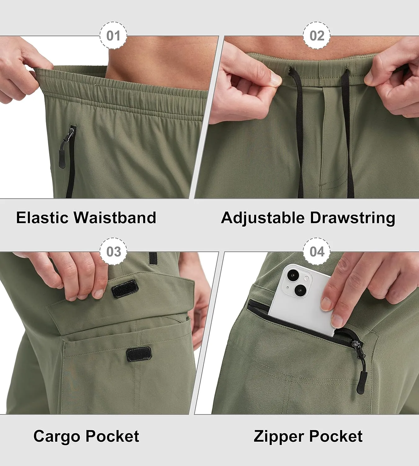 Bikewa Men's Mountain Bike Shorts 3D Padded Loose-fit Biking Riding Cycling Bicycle Biker Shorts Zipper Pockets
