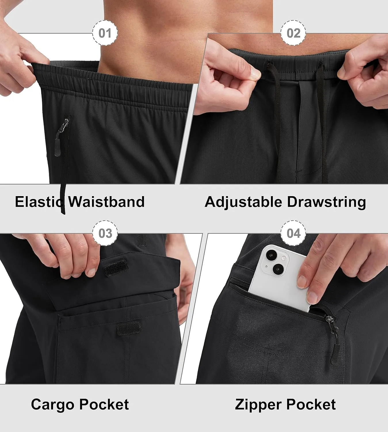 Bikewa Men's Mountain Bike Shorts 3D Padded Loose-fit Biking Riding Cycling Bicycle Biker Shorts Zipper Pockets
