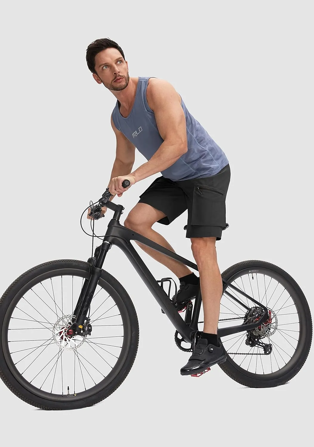 Bikewa Men's Mountain Bike Shorts 3D Padded Loose-fit Biking Riding Cycling Bicycle Biker Shorts Zipper Pockets