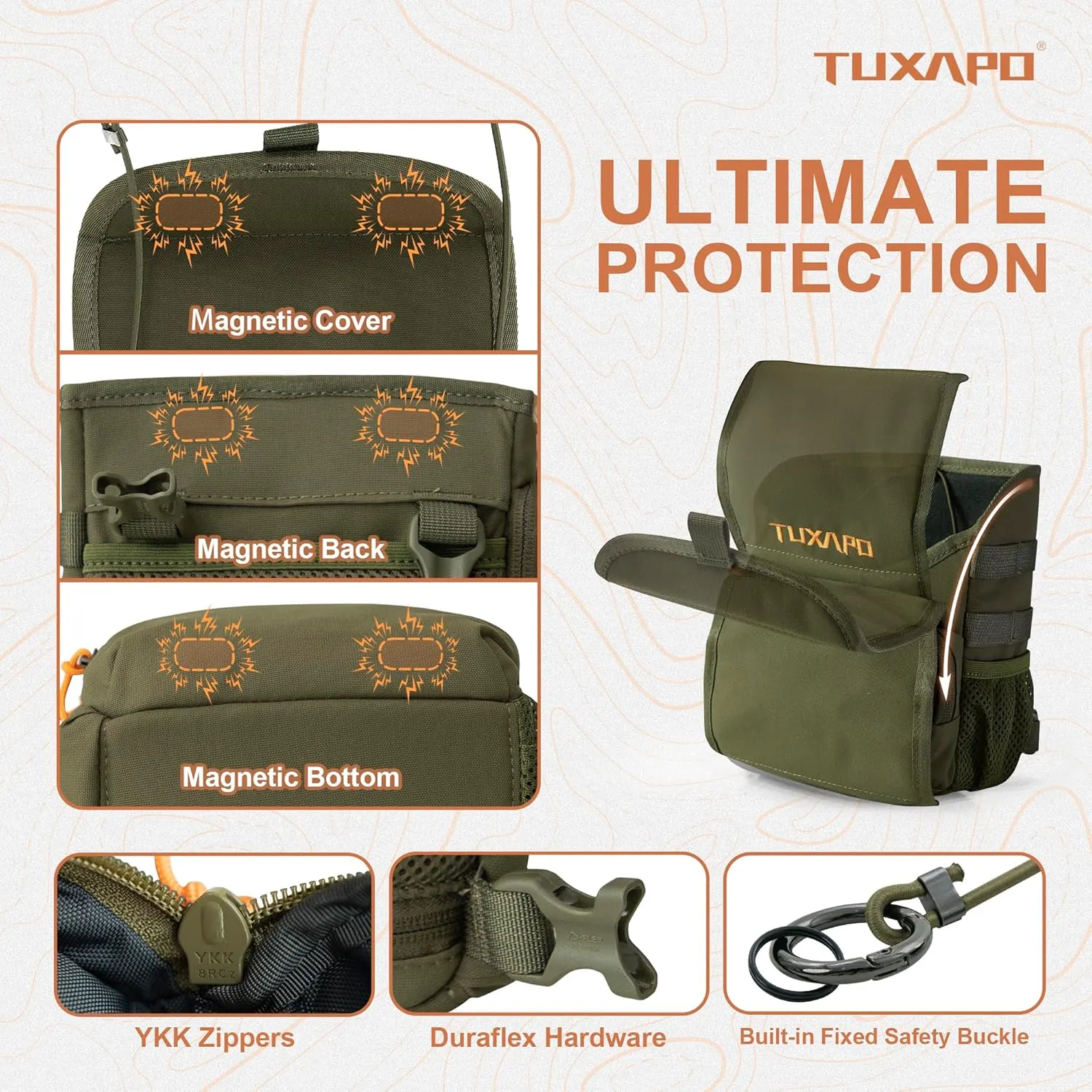 Binocular Harness Chest Pack with Rangefinder Pouch Bino Case for Hunting Hiking Shooting