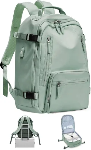 BJLFS Large Travel Backpack for Women Men,Carry On Backpack,Hiking Backpack Waterproof Outdoor Sports Rucksack Casual Daypack Travel Essentials（simple, Army green）