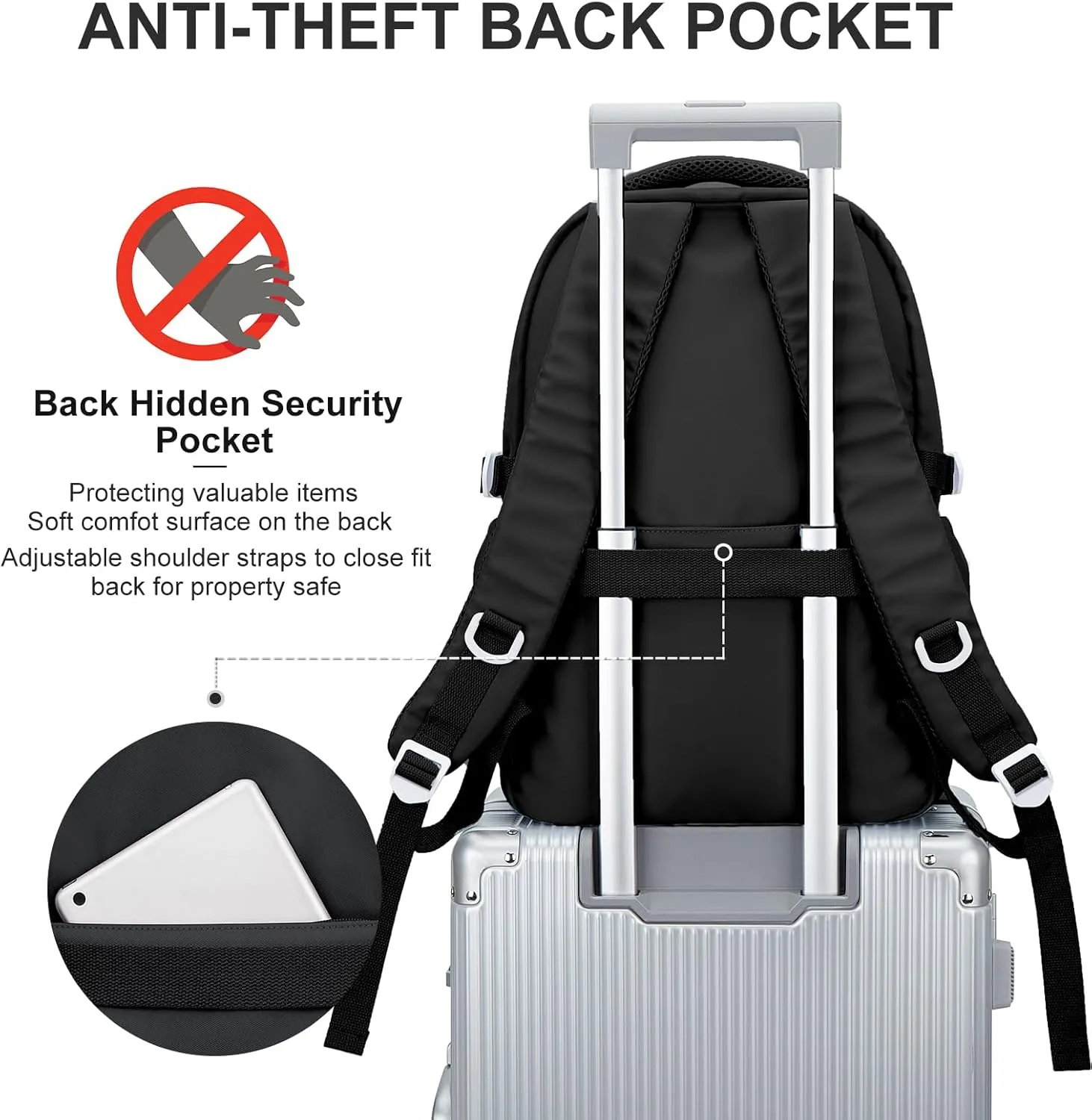 Black Backpack For College Students Women Men,Cute High School Bag,Lightweight Bookbag Casual Daypack Travel Back pack,Aesthetic School Backpack For Teens Boys Girls