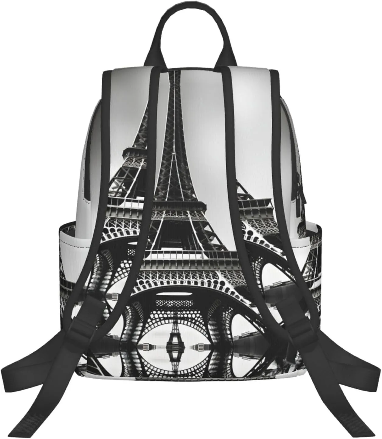 Black Paris Eiffel Tower print Lightweight Laptop Backpack Travel Daypack Bookbag for Women Men for Travel Work