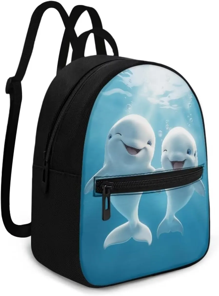 Blue Dolphin Toddler Backpack for Girls 1-3 Kindergarten Book Bag for First School Girl And Boy Birthday Holiday Travel