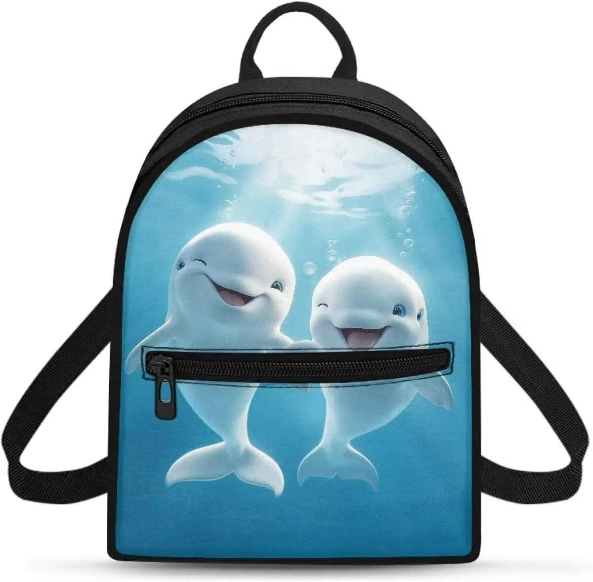 Blue Dolphin Toddler Backpack for Girls 1-3 Kindergarten Book Bag for First School Girl And Boy Birthday Holiday Travel