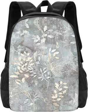 Blue Grace Flora Print Large Capacity Travel Backpack Carry On Flight Approved Laptop Backpack-Personal Item Travel Bag