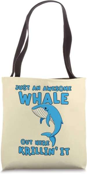 Blue Whale Funny Pun Graphic Tote Bag