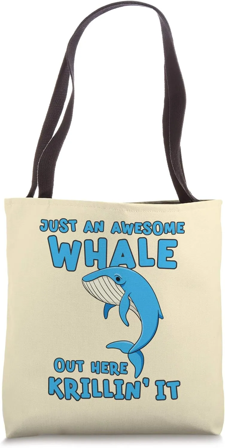 Blue Whale Funny Pun Graphic Tote Bag