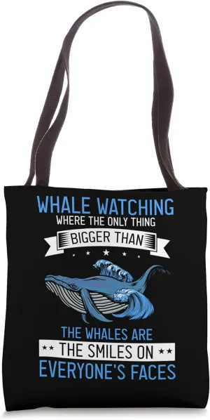 Blue Whale Quote for Beluga Whale and Marine Mammal Tote Bag