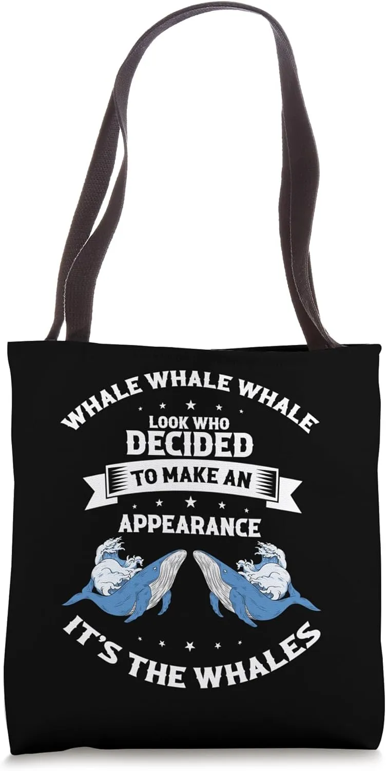 Blue Whale Quote for Beluga Whale and Marine Mammal Tote Bag