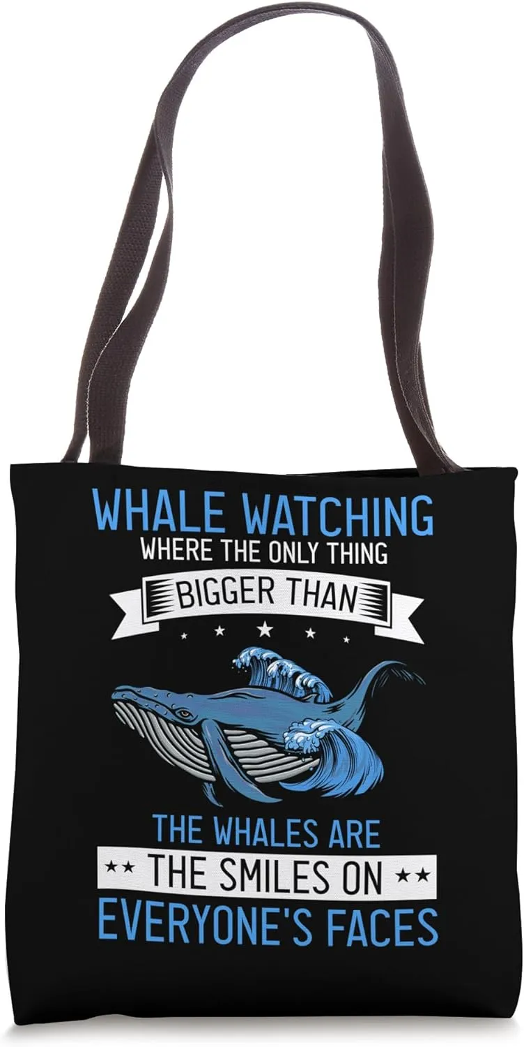 Blue Whale Quote for Beluga Whale and Marine Mammal Tote Bag