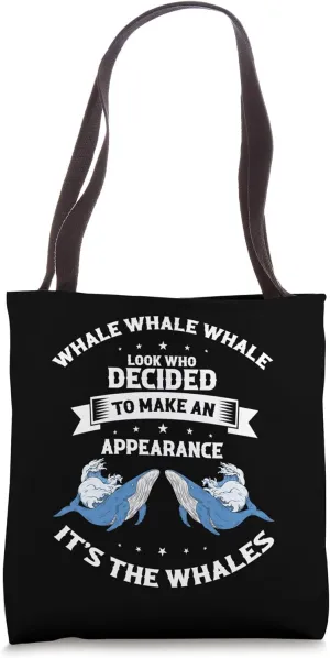 Blue Whale Quote for Beluga Whale and Marine Mammal Tote Bag