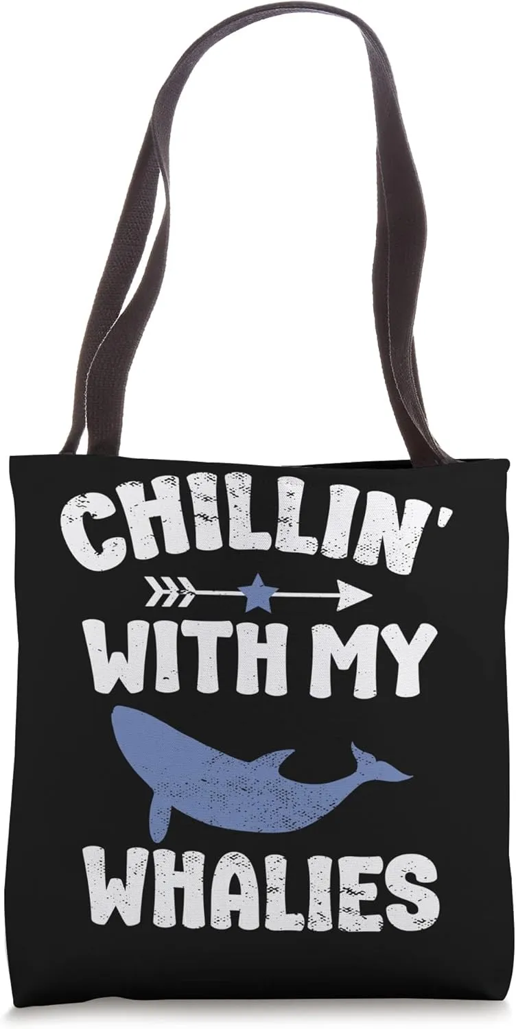 Blue whale watching cetacean Tote Bag