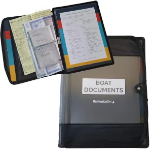 Boat Documents Organizer - Large Size Waterproof Case for Boat Papers - Keep All Documents Safe and Organized - Boating Gifts for Men (Gray)